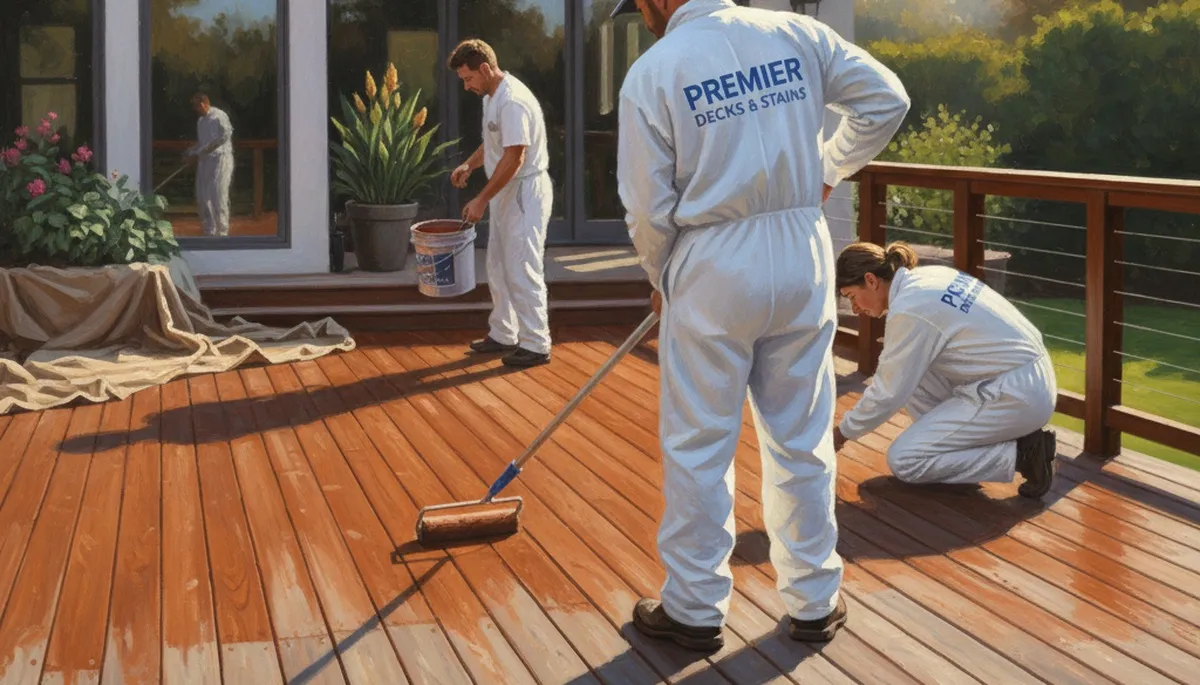 Professional deck staining service in Pittsburgh, PA for wood deck protection and curb appeal